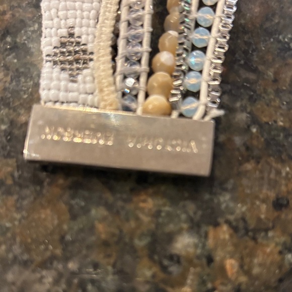 Victoria Emerson White and Silver Beaded Bracelet Set - Picture 3 of 4